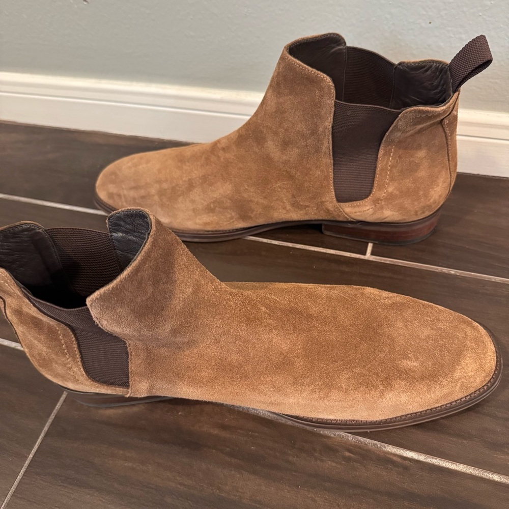 Flag LTD Men's Brown Leather Suede Chelsea Slip On Boots 12 - Picture 2 of 10